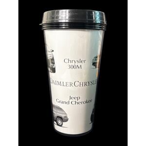 Y2K DaimlerChrysler Travel Mug Cup Chrysler Jeep Rare Automotive Memorabilia VTG